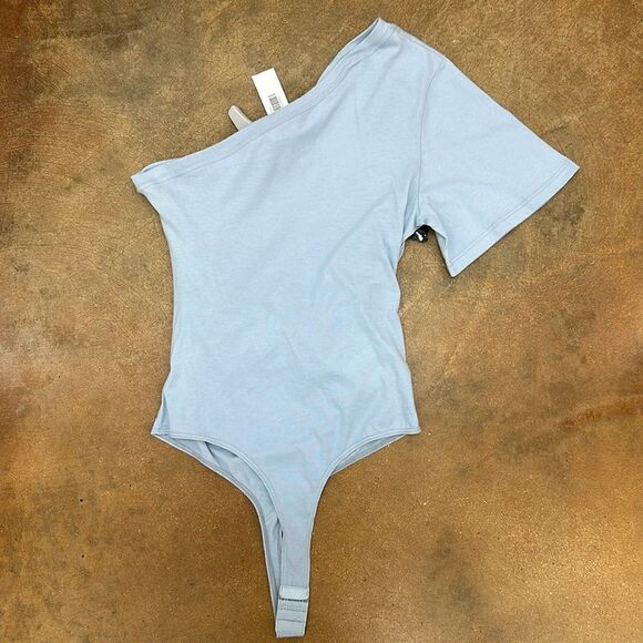 NWT JONATHAN SIMKHAI STANDARD Harper Bodysuit Cove Blue M - Picture 1 of 7